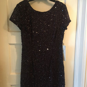 NWT: Purple Beaded Sequin Adrianna Papell Dress